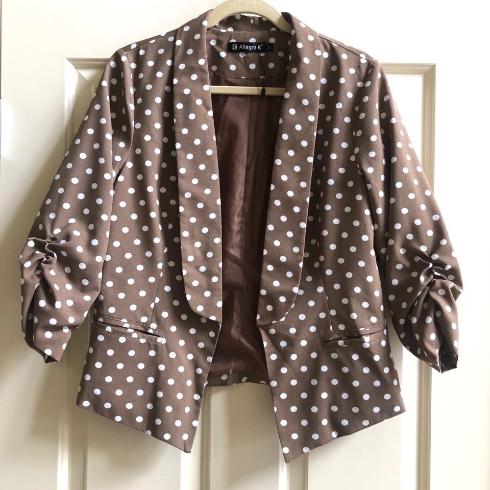 Allegra K polka dot blazer